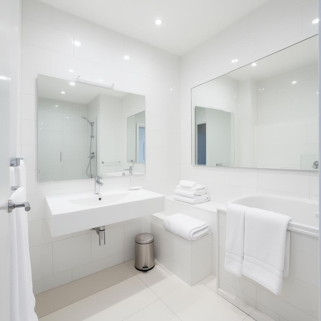 Salle de bain propre après nettoyage