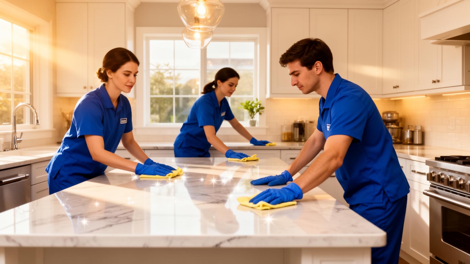 Équipe de nettoyage professionnel