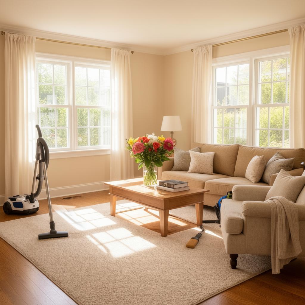 Salon propre après nettoyage professionnel