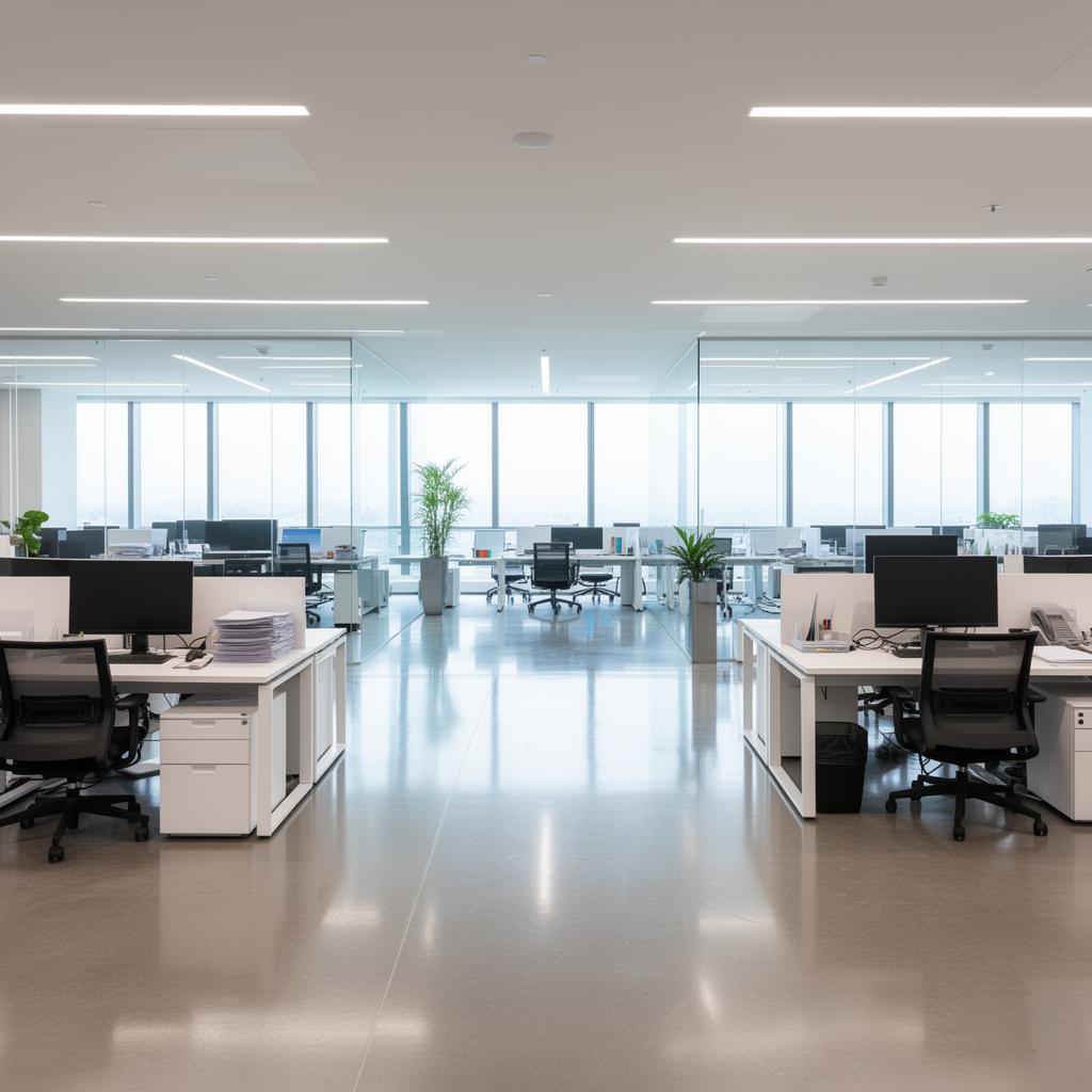 Bureau propre après nettoyage professionnel